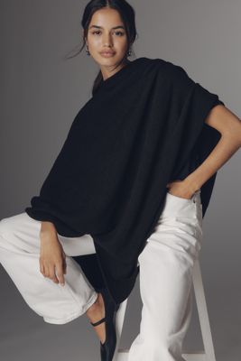 Flat White Lightweight Poncho Sweater