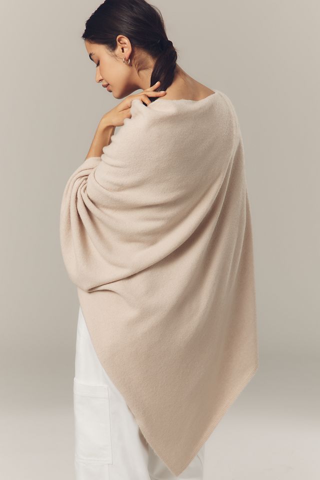 Flat White Lightweight Poncho Sweater #1