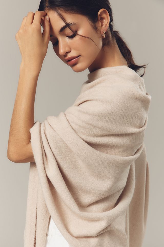 Flat White Lightweight Poncho Sweater #2