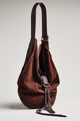 Dolce Vita Suede Slouchy Bag In Brown