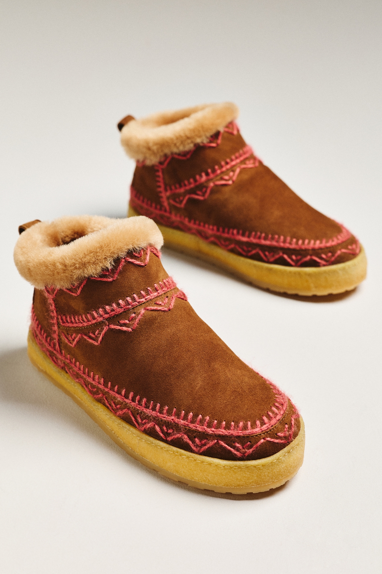 Laidback London x Anthropologie Embroidered Suede Ankle Boots