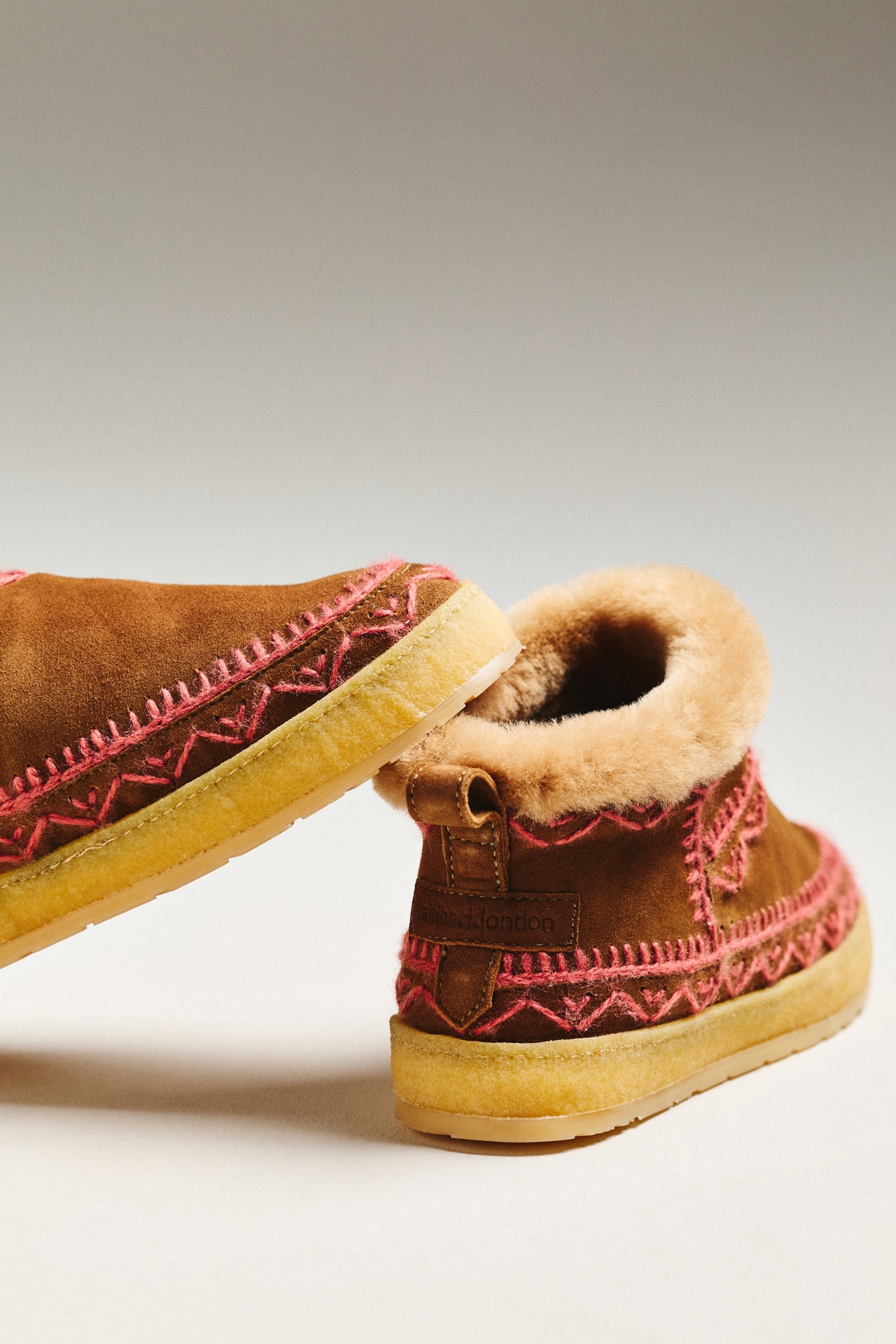 Laidback London x Anthropologie Embroidered Suede Ankle Boots