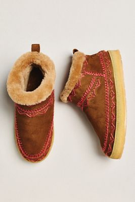 Laidback London x Anthropologie Embroidered Suede Ankle Boots