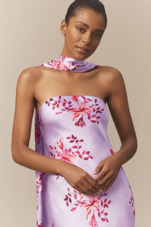 BHLDN Nesta Strapless Scarf Satin Slip Dress #2