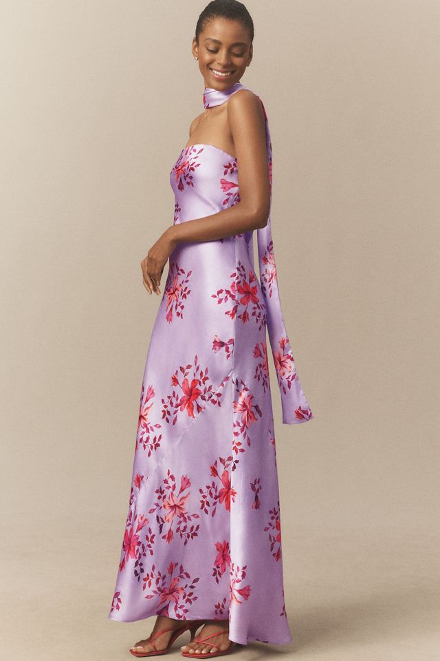 BHLDN Nesta Strapless Scarf Satin Slip Dress #3