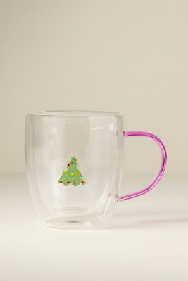 Anthropologie Icon Glass Mug: Holiday Edition In Transparent