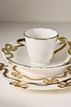 Benedita Gold Bow Stoneware Dinner Plates, Set of 4