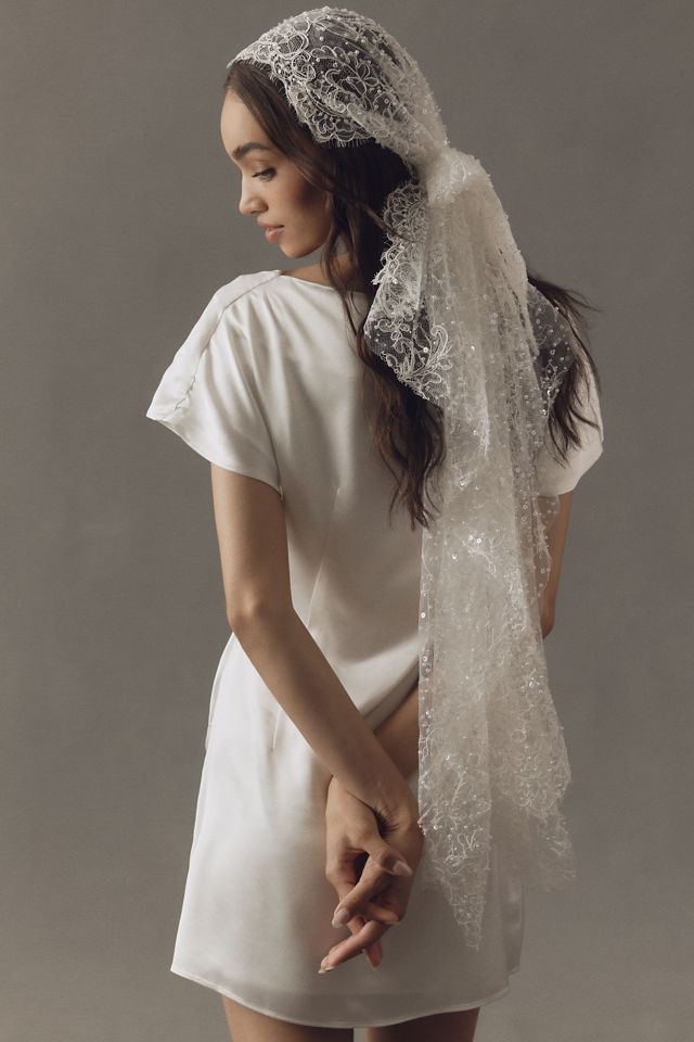 Enaura Lace Bridal Hair Scarf #1