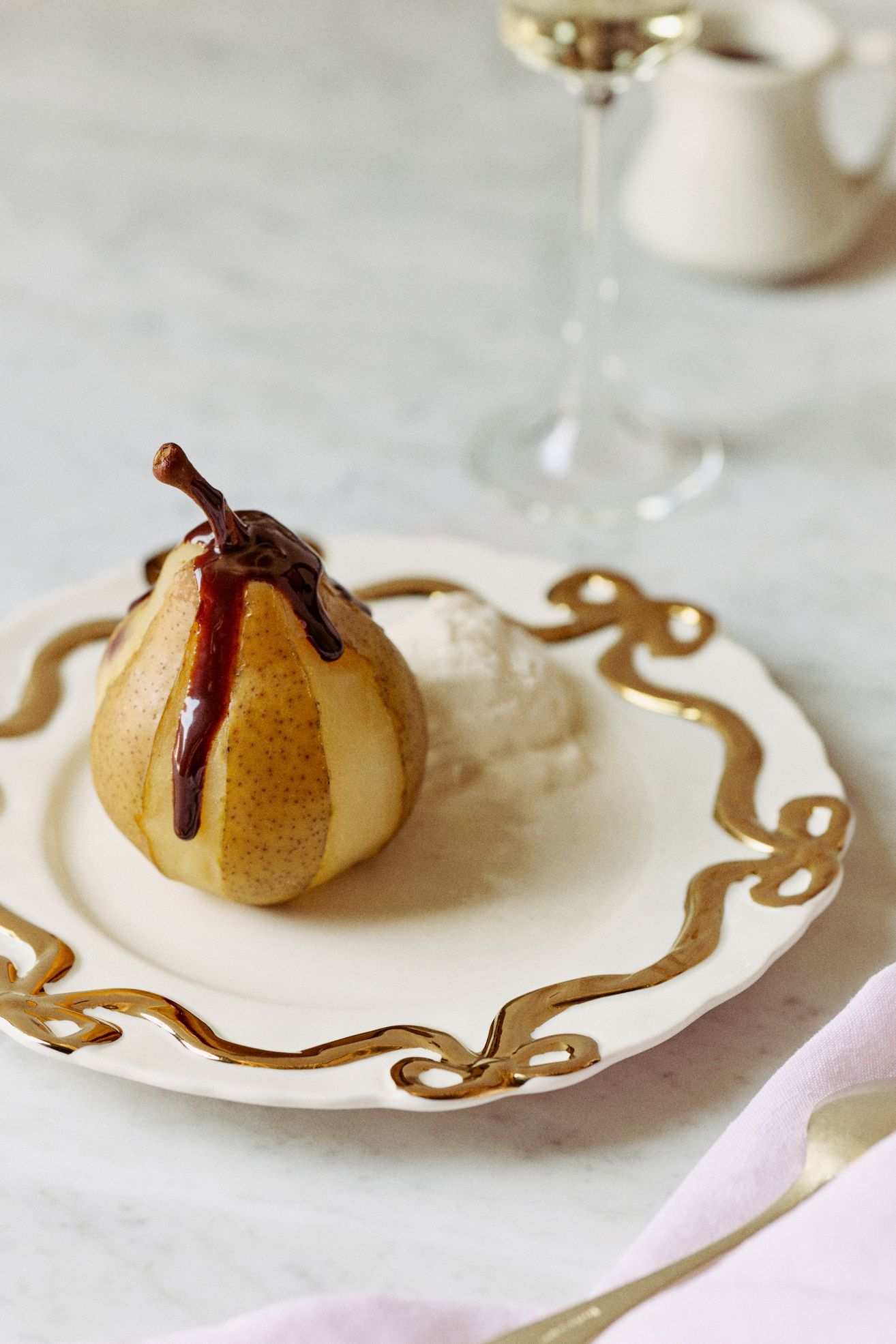 Benedita Gold Bow Stoneware Side Plates, Set of 4 - Gold, Standard, Set Of 4