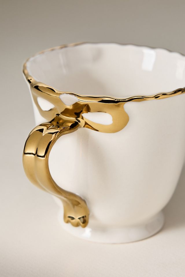Benedita Bow Stoneware Gold Mug #4