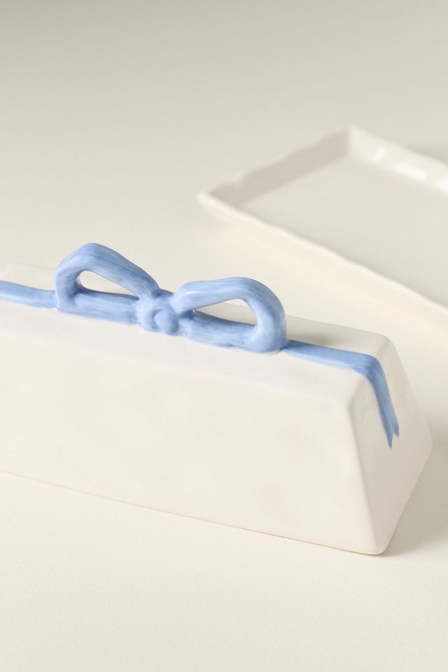 Benedita Bow Ceramic Stoneware Butter Dish #1