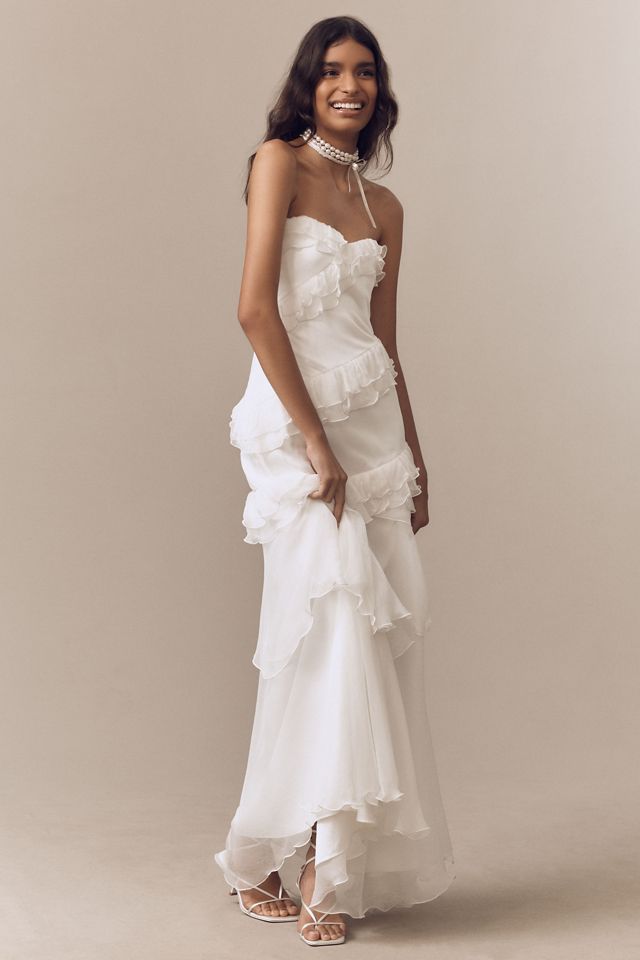 AMUR Harrison Strapless Silk Ruffle Gown #3