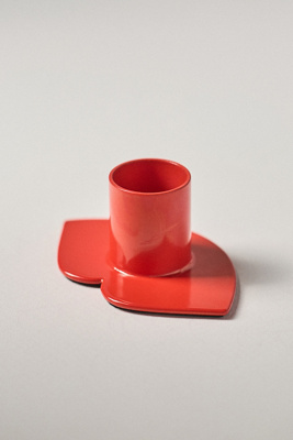 Anthropologie Tia Icon Candleholder In Red