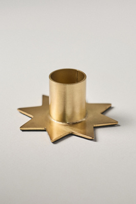 Anthropologie Tia Icon Candleholder In Gold