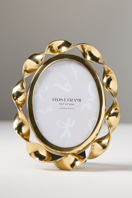 Anthropologie Gold Twist Frame In Gold