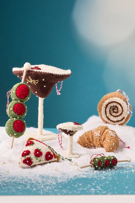 Anthropologie Snacks & Sips Crochet Ornament In Multi