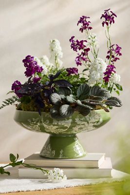 Italian Earthenware Floral Urn Planter