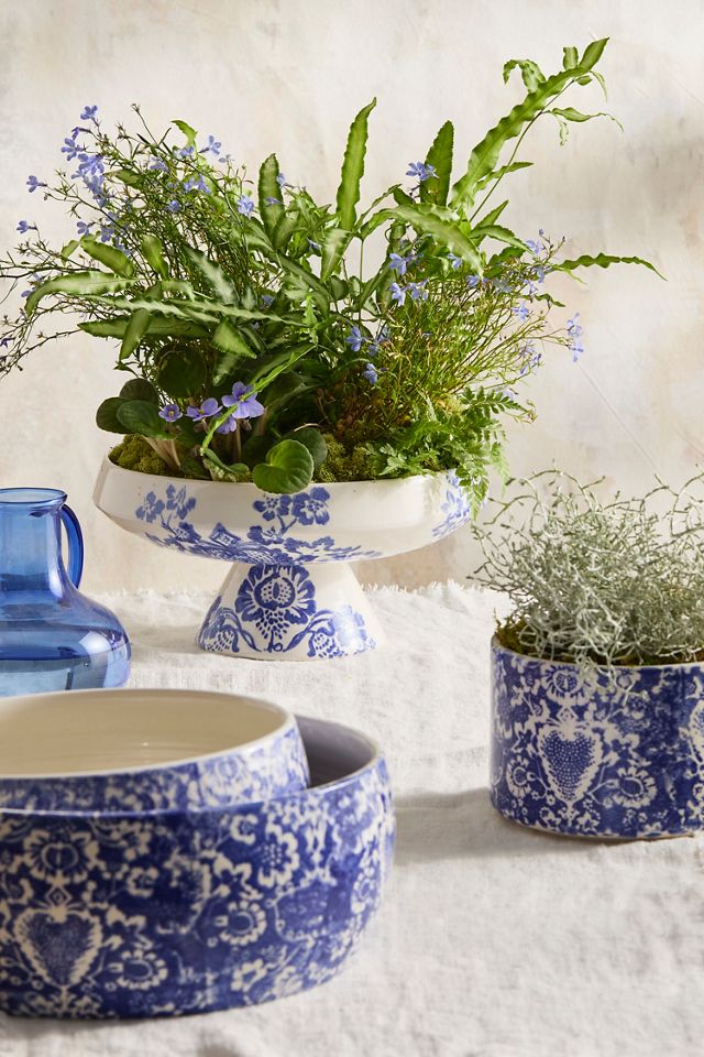 Italian Painted Floral Urn Planter #3