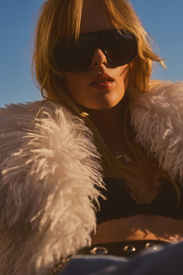 By Anthropologie Anglo Flat-top Wrapped Chain Sunglasses In Black