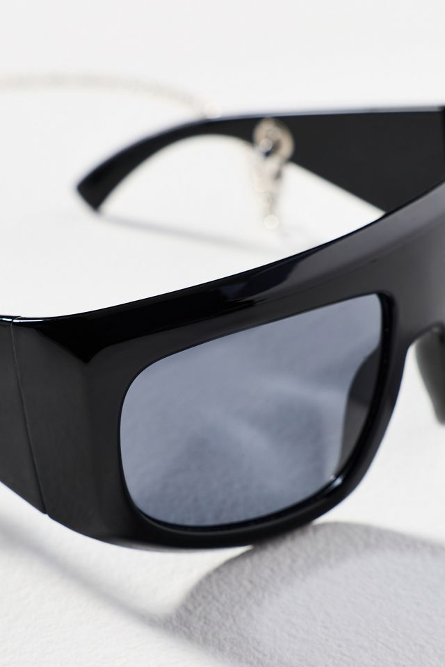 Anglo Flat-Top Wrapped Chain Sunglasses #3