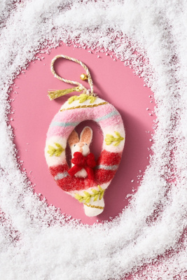 Anthropologie Forest Friends Monogram Wool Felt Ornament In Multi