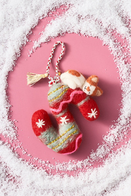 Anthropologie Forest Friends Monogram Wool Felt Ornament In Multi