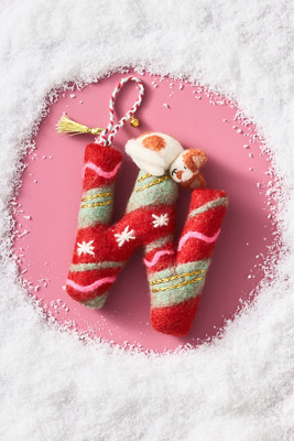 Anthropologie Forest Friends Monogram Wool Felt Ornament In Multi