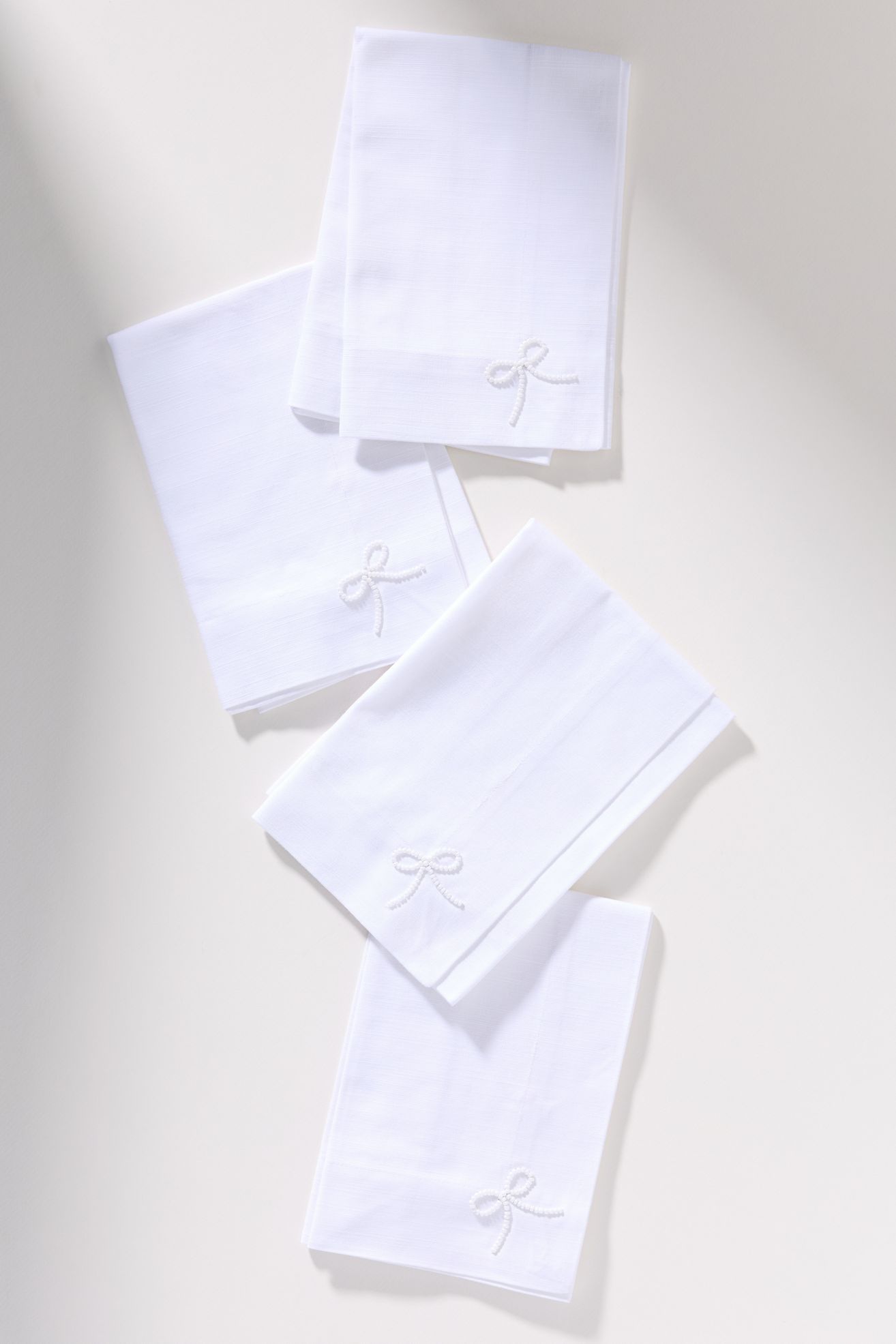 Perla Napkins, Set of 4 - White, Standard, Set Of 4