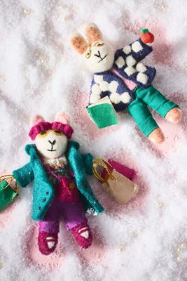 Busy Bunny Felt Ornament