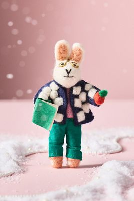 Busy Bunny Felt Ornament