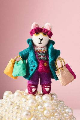 Busy Bunny Felt Ornament