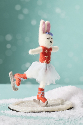 Anthropologie Sporty Bunny Felt Ornament In Multi