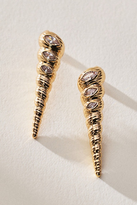 Ettika Capri Spiral Seashell Drop Earrings In Gold