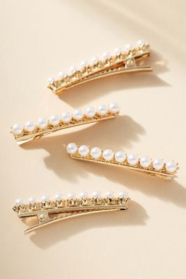 Ettika Diana Pearl Hair Clips, Set of 4