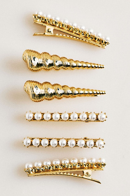 Ettika Spiral Seashell Hair Clips, Set Of 2