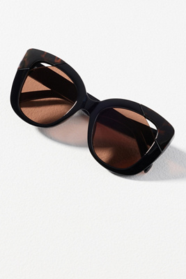 I-sea Cutout Square Cat-eye Sunglasses In Brown