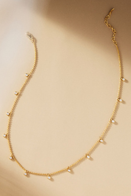 Missoma 18ct Gold Plated Vermeil Silver Interstellar Cubic Zirconia Drop Choker Necklace In Gold
