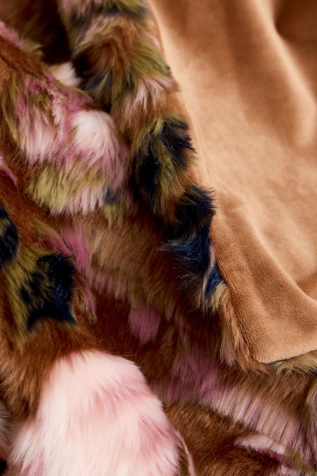 Seren Floral Jacquard Faux Fur Throw Blanket #5