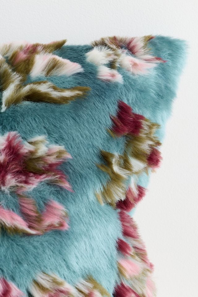 Seren Floral Jacquard Faux Fur Pillow #1
