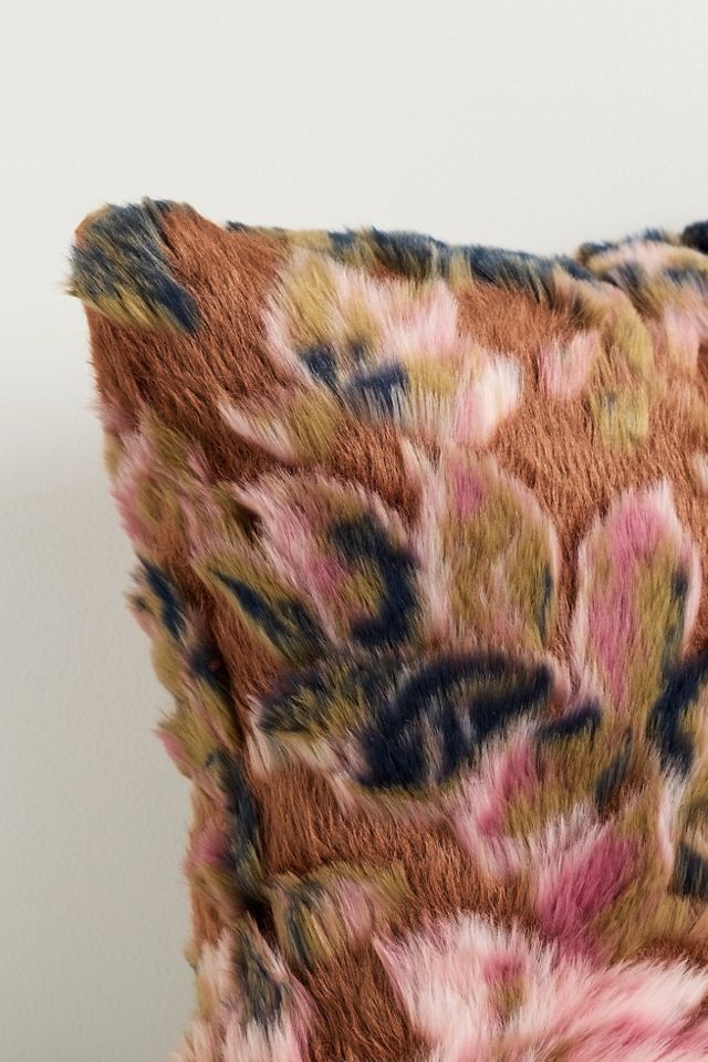 Seren Floral Jacquard Faux-Fur Pillow #1