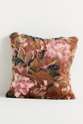 Seren Floral Jacquard Faux-Fur Pillow