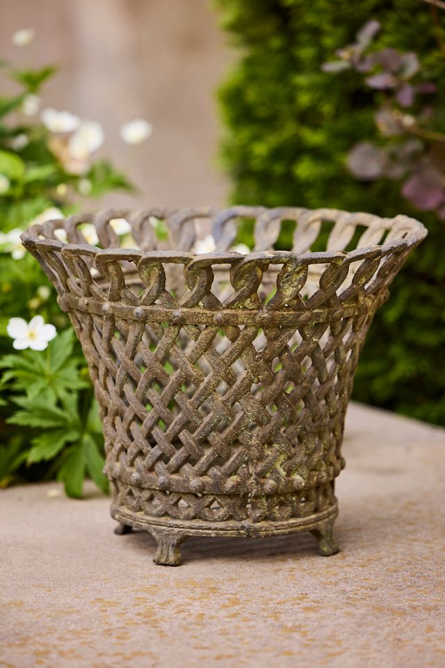 Cast Iron Lattice Basket Planter #2