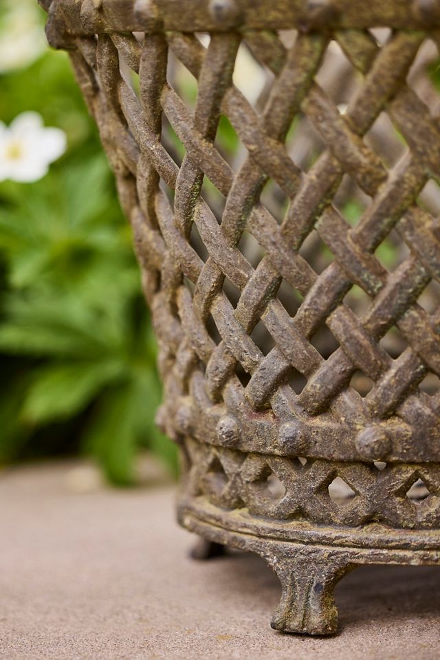 Cast Iron Lattice Basket Planter #1
