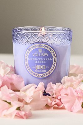 Voluspa Cherry Blossom Bubble Wicked Glass Candle