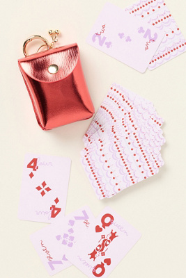 Anthropologie Mini Charm Playing Cards In Pink