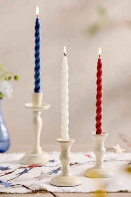Cave Glow Studio Twisty Tapers, Set Of 3 Red, White + Blue