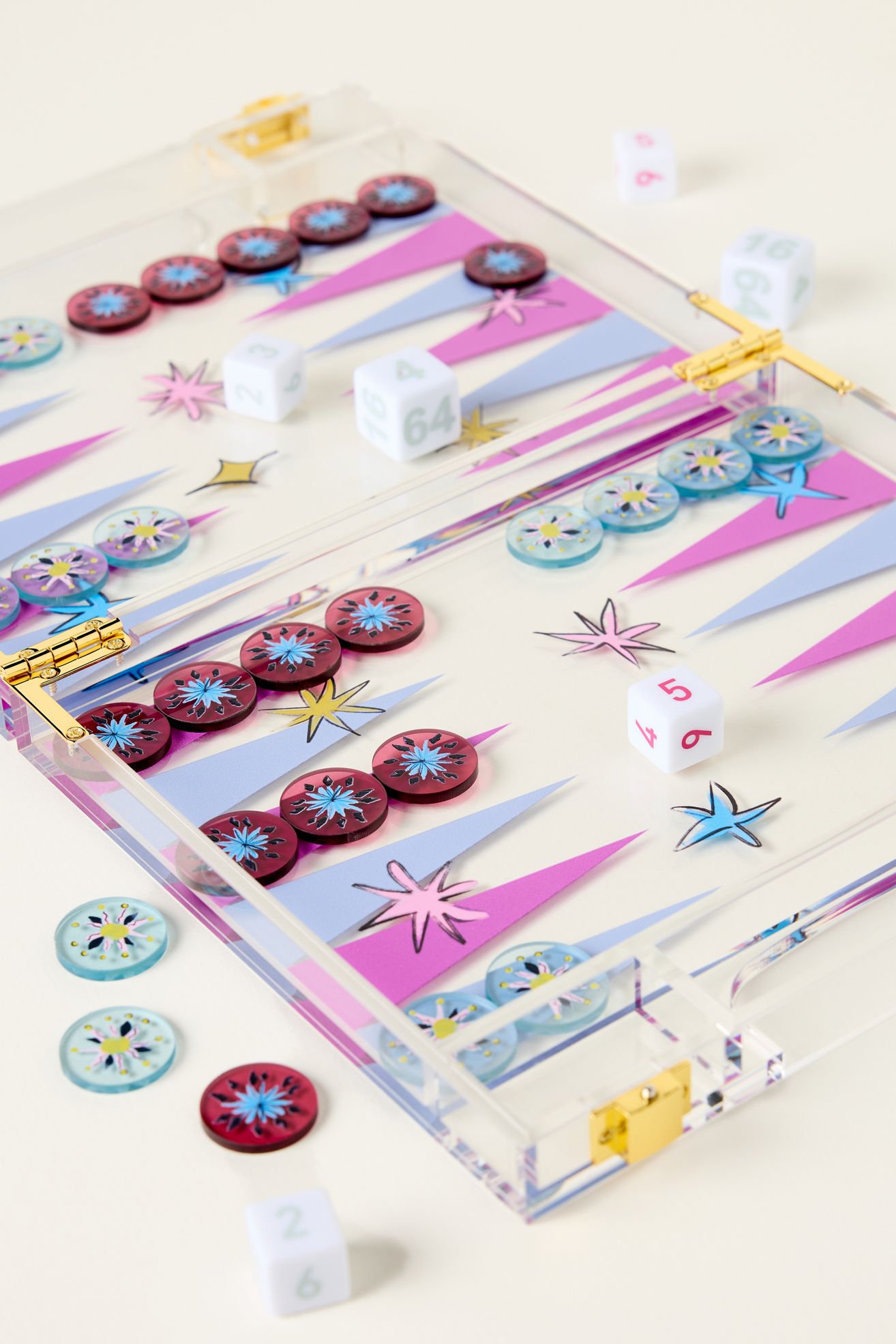 Acrylic Print Backgammon - Blue, One Size