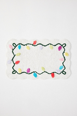 Anthropologie String Lights Tufted Bath Mat In Multi