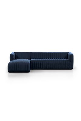 Anthropologie Alexander 105" Velvet Channeled 2-piece L-shaped Sectional