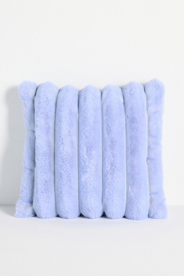 Anthropologie Tipped Puffer Faux-fur Pillow In Purple